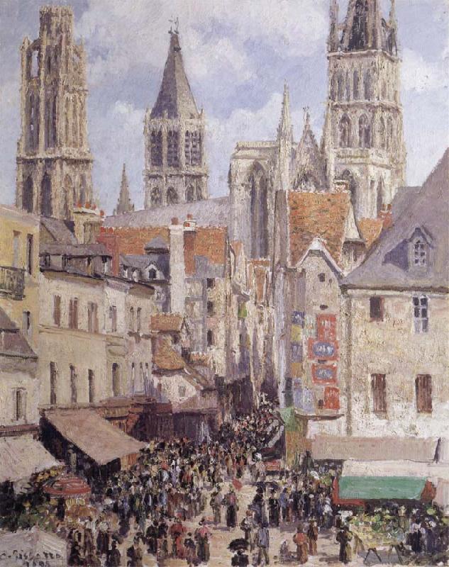 Camille Pissarro Rue de I-Epicerie,Rouen oil painting image